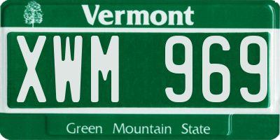 VT license plate XWM969