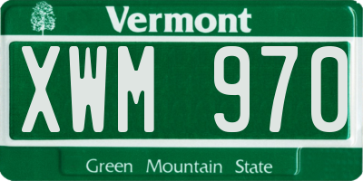VT license plate XWM970