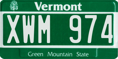 VT license plate XWM974