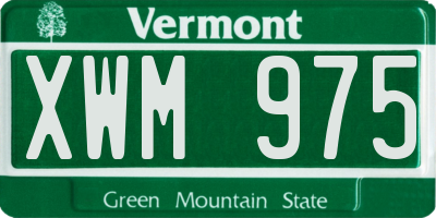 VT license plate XWM975