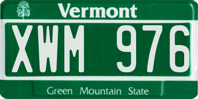 VT license plate XWM976