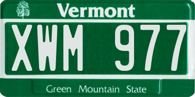 VT license plate XWM977