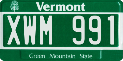 VT license plate XWM991