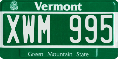 VT license plate XWM995