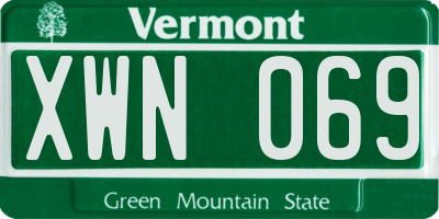 VT license plate XWN069