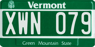 VT license plate XWN079