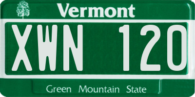 VT license plate XWN120