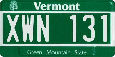 VT license plate XWN131