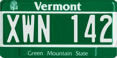 VT license plate XWN142