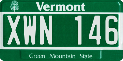 VT license plate XWN146