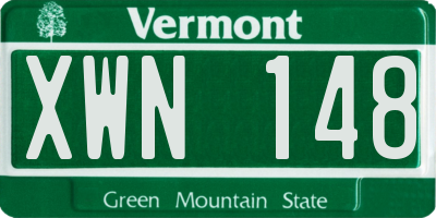 VT license plate XWN148