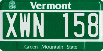 VT license plate XWN158