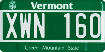 VT license plate XWN160