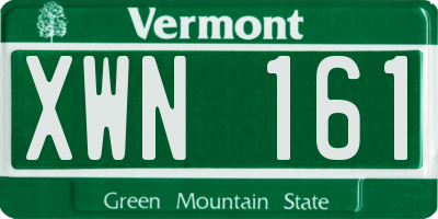 VT license plate XWN161