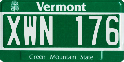 VT license plate XWN176