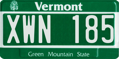 VT license plate XWN185