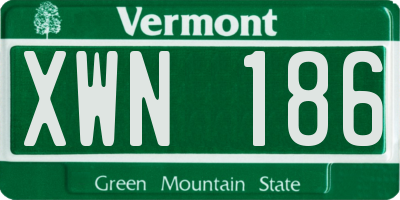 VT license plate XWN186