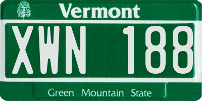 VT license plate XWN188