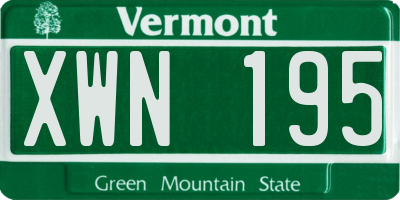 VT license plate XWN195