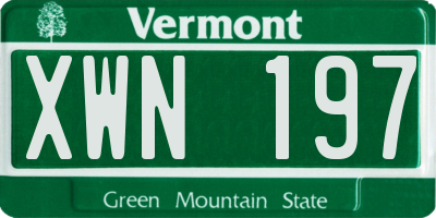 VT license plate XWN197