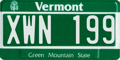 VT license plate XWN199