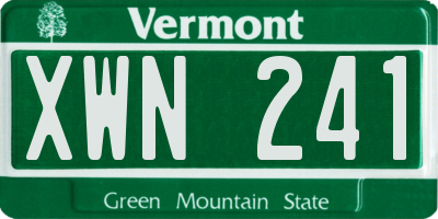 VT license plate XWN241