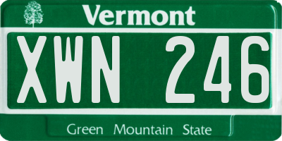 VT license plate XWN246