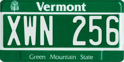 VT license plate XWN256