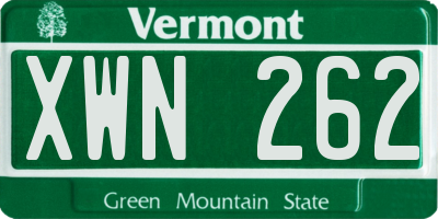 VT license plate XWN262