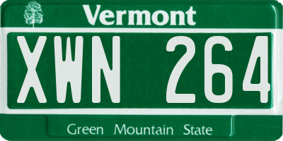 VT license plate XWN264