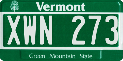 VT license plate XWN273