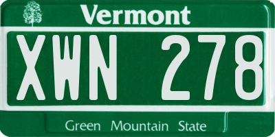 VT license plate XWN278
