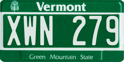 VT license plate XWN279