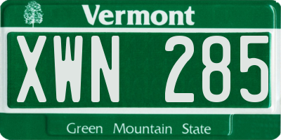 VT license plate XWN285