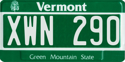 VT license plate XWN290