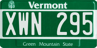 VT license plate XWN295