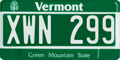 VT license plate XWN299