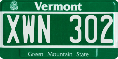 VT license plate XWN302