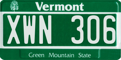 VT license plate XWN306