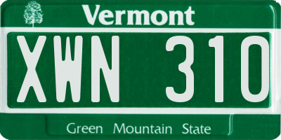 VT license plate XWN310