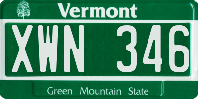 VT license plate XWN346
