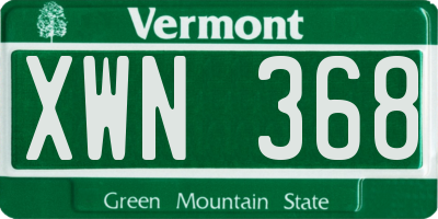 VT license plate XWN368