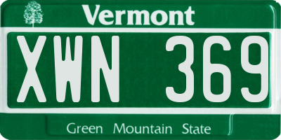 VT license plate XWN369
