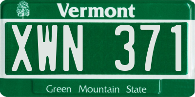 VT license plate XWN371