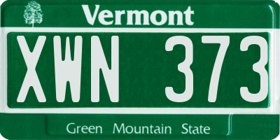 VT license plate XWN373