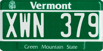 VT license plate XWN379