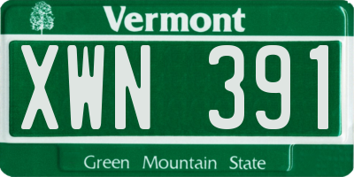 VT license plate XWN391