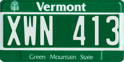 VT license plate XWN413