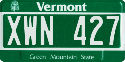 VT license plate XWN427