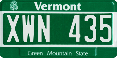 VT license plate XWN435